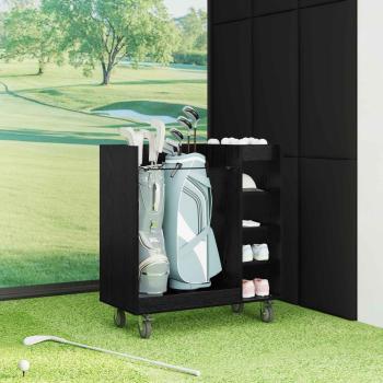 Golf Schrank Mit Rad Uni Schwarz Eichen-Optik 65 x 45 x 98 cm