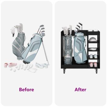 Golf Schrank Mit Rad Uni Schwarz Eichen-Optik 65 x 45 x 98 cm