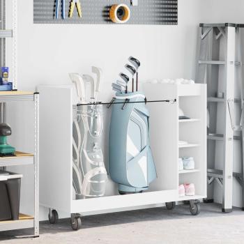 ARDEBO.de - Golf Schrank Mit Rad Uni Weiß 120 x 45 x 98 cm