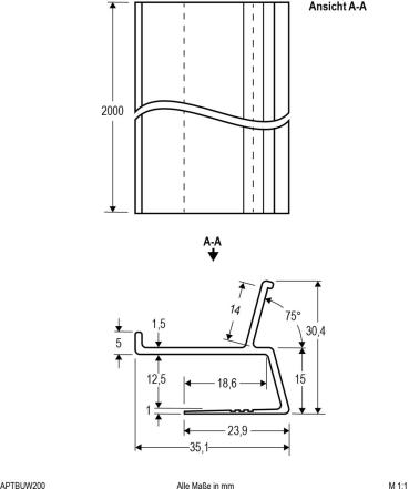 EVN APTB-Serie Alu Trockenbauprofil für Lichtvoute, 200cm (APTBUW200)