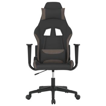 Gaming-Stuhl mit Massagefunktion Schwarz und Taupe Stoff