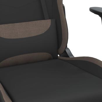 Gaming-Stuhl mit Massagefunktion Schwarz und Taupe Stoff