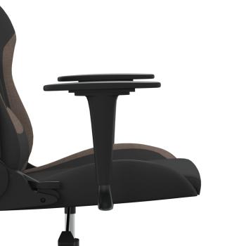 Gaming-Stuhl mit Massagefunktion Schwarz und Taupe Stoff