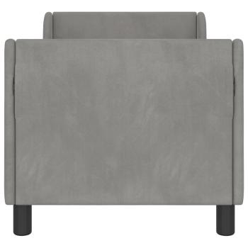 Kinderbettgestell mit Kopfteil Hellgrau 70 x 140 cm Samt