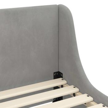 Kinderbettgestell mit Kopfteil Hellgrau 70 x 140 cm Samt