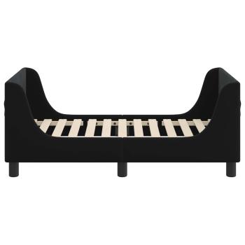 Kinderbettgestell mit Kopfteil Schwarz 70 x 140 cm Samt