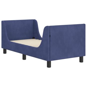 Kinderbettgestell mit Kopfteil Polizeiblau 70 x 140 cm Samt