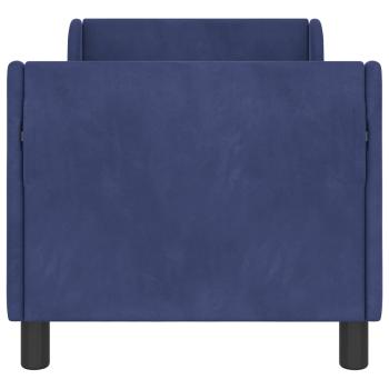 Kinderbettgestell mit Kopfteil Polizeiblau 70 x 140 cm Samt