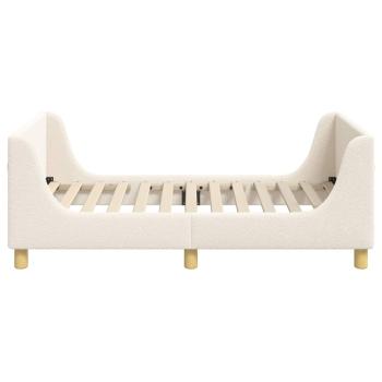 Kinderbettgestell mit Kopfteil Creme 80 x 160 cm Schafstoff