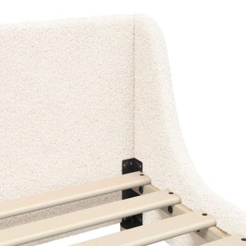 Kinderbettgestell mit Kopfteil Creme 80 x 160 cm Schafstoff