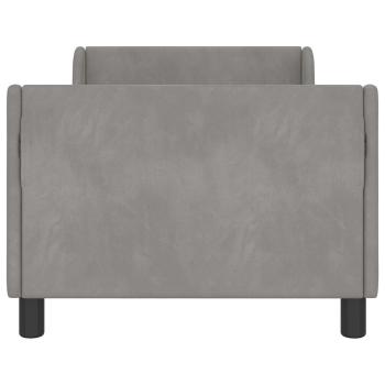 Kinderbettgestell mit Kopfteil Hellgrau 80 x 160 cm Samt