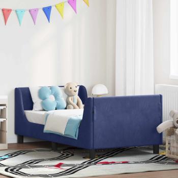 ARDEBO.de - Kinderbettgestell mit Kopfteil Polizeiblau 80 x 160 cm Samt