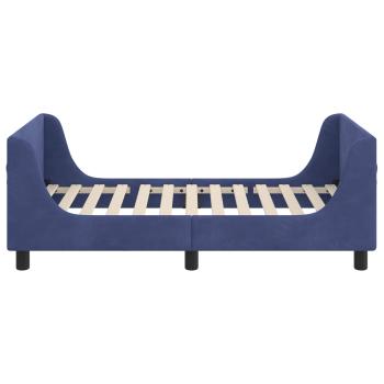 Kinderbettgestell mit Kopfteil Polizeiblau 80 x 160 cm Samt