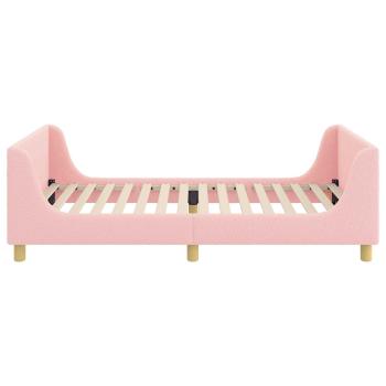 Kinderbettgestell mit Kopfteil Rosa 80 x 200 cm Bouclé