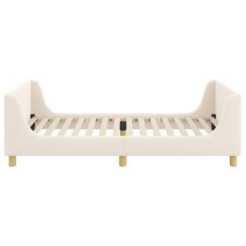 Kinderbettgestell mit Kopfteil Creme 90 x 190 cm Schafstoff