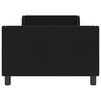 Kinderbettgestell mit Kopfteil Schwarz 90 x 190 cm Samt