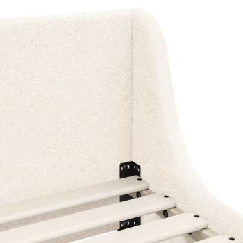 Kinderbettgestell mit Kopfteil Creme 90 x 200 cm Schafstoff