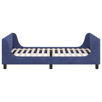 Kinderbettgestell mit Kopfteil Polizeiblau 90 x 200 cm Samt