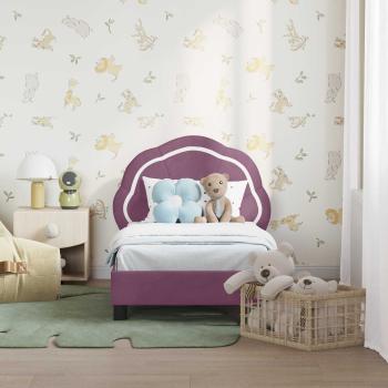 ARDEBO.de - Kinderbettgestell mit Kopfteil Lila 70 x 140 cm Samt