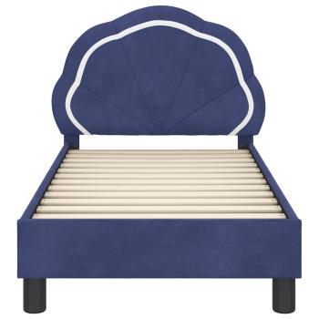 Kinderbettgestell mit Kopfteil Polizeiblau 70 x 140 cm Samt