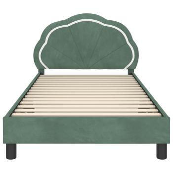 Kinderbettgestell mit Kopfteil Meergrün 90 x 190 cm Samt
