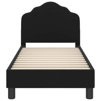 Kinderbettgestell mit Kopfteil Schwarz 70 x 140 cm Samt