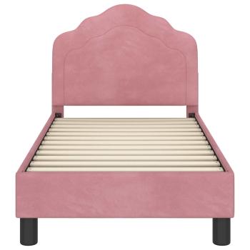 Kinderbettgestell mit Kopfteil Rosa 70 x 140 cm Samt