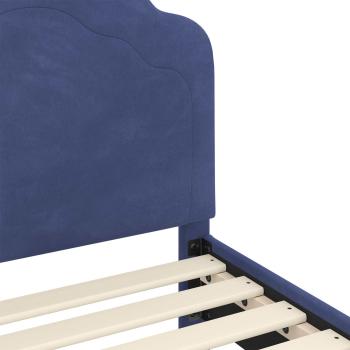 ARDEBO.de - Kinderbettgestell mit Kopfteil Polizeiblau 70 x 140 cm Samt