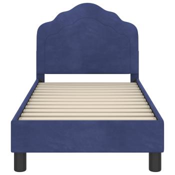 Kinderbettgestell mit Kopfteil Polizeiblau 70 x 140 cm Samt