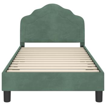 Kinderbettgestell mit Kopfteil Meergrün 80 x 160 cm Samt