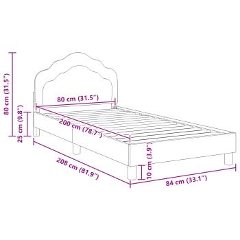 Kinderbettgestell mit Kopfteil Meergrün 80 x 200 cm Samt
