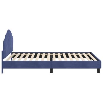 Kinderbettgestell mit Kopfteil Polizeiblau 90 x 190 cm Samt
