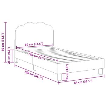 Kinderbettgestell mit Kopfteil Creme 80 x 160 cm Schafstoff