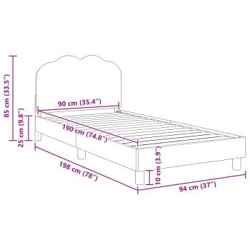 Kinderbettgestell mit Kopfteil Rosa 90 x 190 cm Schafstoff