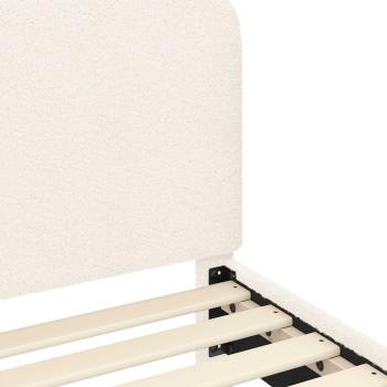 Kinderbettgestell mit Kopfteil Creme 90 x 200 cm Schafstoff