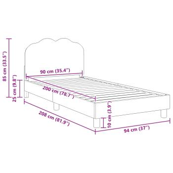 Kinderbettgestell mit Kopfteil Creme 90 x 200 cm Schafstoff