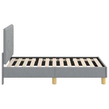 Kinderbettgestell mit Kopfteil Hellgrau 70 x 140 cm Stoff