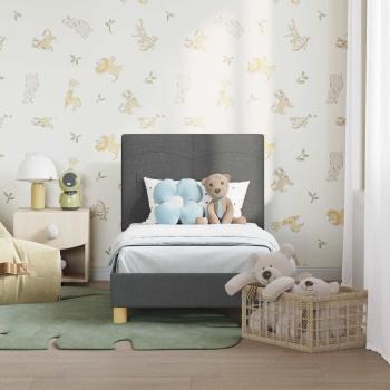 Kinderbettgestell mit Kopfteil Dunkelgrau 70 x 140 cm Stoff