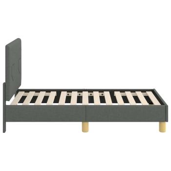 Kinderbettgestell mit Kopfteil Dunkelgrau 70 x 140 cm Stoff