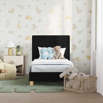 Kinderbettgestell mit Kopfteil Schwarz 70 x 140 cm Stoff