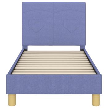 Kinderbettgestell mit Kopfteil Jeans blau 70 x 140 cm Stoff