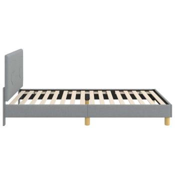 Kinderbettgestell mit Kopfteil Hellgrau 90 x 200 cm Stoff