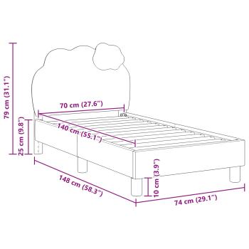 Kinderbettgestell mit Kopfteil mit Kopfteil Rosa 70 x 140 cm PU