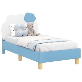 Kinderbettgestell mit Kopfteil mit Kopfteil Blau 70 x 140 cm PU