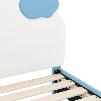 Kinderbettgestell mit Kopfteil mit Kopfteil Blau 70 x 140 cm PU