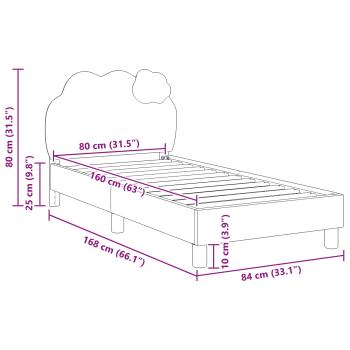Kinderbettgestell mit Kopfteil mit Kopfteil Blau 80 x 160 cm PU