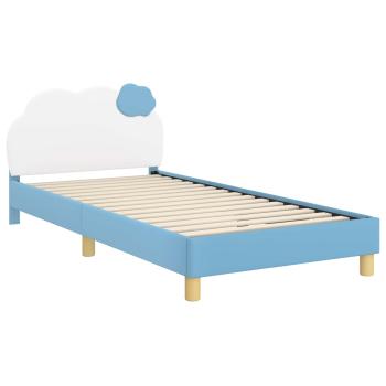 Kinderbettgestell mit Kopfteil Blau 80 x 200 cm PU