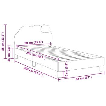 Kinderbettgestell mit Kopfteil Blau 90 x 200 cm PU