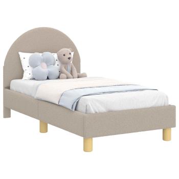 Kinderbettgestell mit Kopfteil Hellgrau 70 x 140 cm Schafstoff