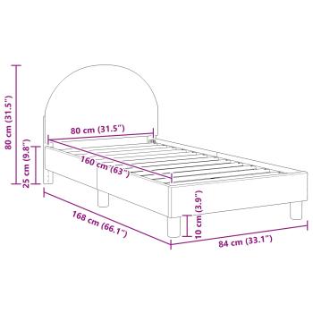 Kinderbettgestell mit Kopfteil Creme 80 x 160 cm Schafstoff